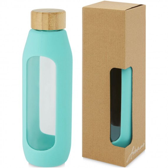 Tidan fles van 600 ml in borosilicaatglas met siliconen grip