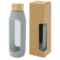 Tidan fles van 600 ml in borosilicaatglas met siliconen grip