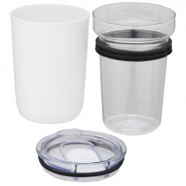Bello 420 ml glazen beker met buitenwand van gerecycled plastic