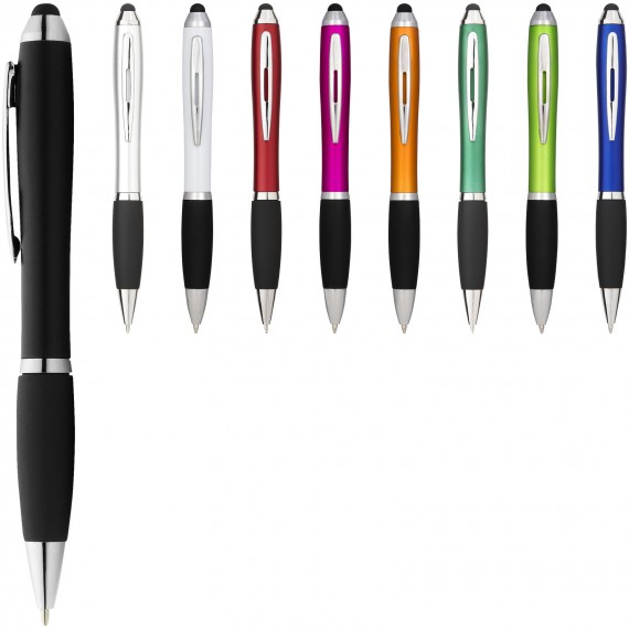 Nash stylus balpen gekleurd met zwarte grip (blauwe inkt)