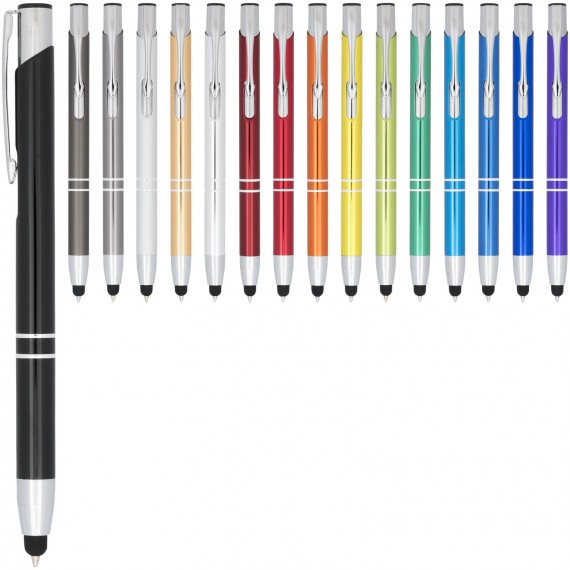Moneta geanodiseerde aluminium stylus balpen (blauwe inkt)