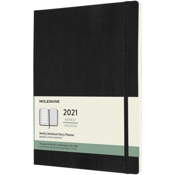 Moleskine week-agenda voor 12 maanden met zachte kaft XL