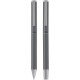 Lucetto cadeauset met balpen en rollerbalpen van gerecycled aluminium (zwarte inkt)