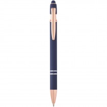 Nanna balpen met roségouden afwerking (blauwe inkt)