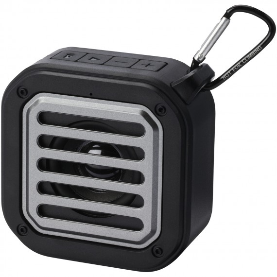 Solo IPX5 Bluetooth® speaker op zonne-energie van 3 W van RCS gerecycled plastic met karabijnhaak 