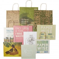 Sample box met tassen van landbouwafval en kraftpapier