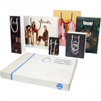Sample box met handgemaakte integra papieren tassen
