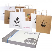 Sample box met tassen van kraftpapier