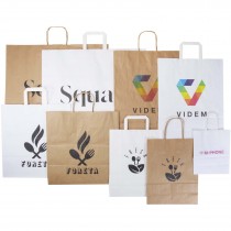 Sample box met tassen van kraftpapier