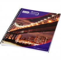 Desk-Mate® A4 spiraal notitieboek met bedrukte achterste omslag