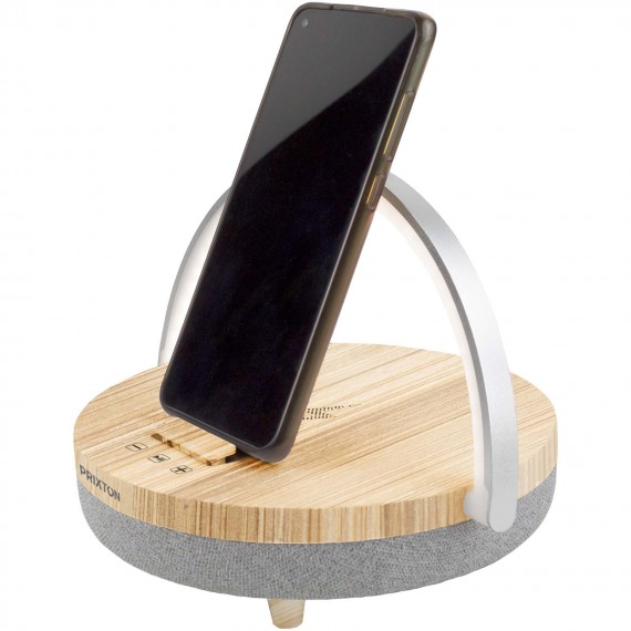 Prixton 4-in-1 Bluetooth®-speaker van 10 W met ledverlichting en draadloos oplaadstation