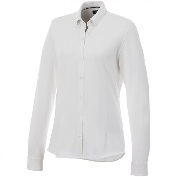 Bigelow piqué dames blouse met lange mouwen